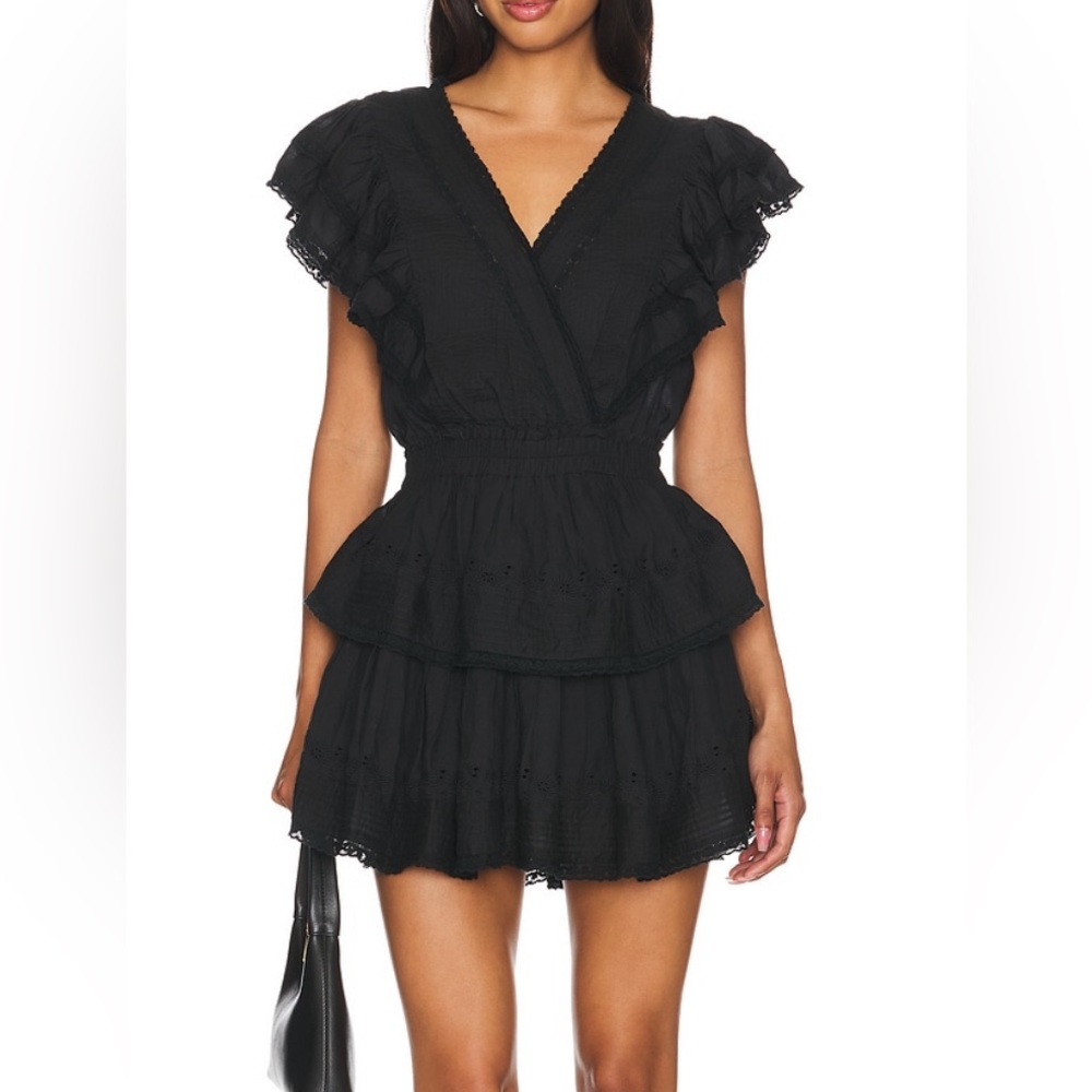 Love shack fancy black Gwen ruffle dress